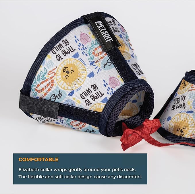 Cat Cone Collar – Colorful Cat Pattern - Lightweight Recovery Cone for Cats, Anti-Lick & Anti-Scratch, Vet Recommended, Elizabethan Collar (Colorful, XXS [Neck Girth: 7.5"-10.3"])