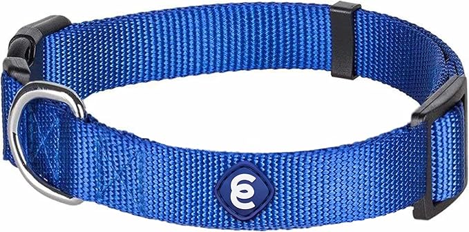 Blueberry Pet Essentials Large Dog Collar in Royal Blue | Adjustable & Eco-Friendly Durable Nylon Strap | Classic Collar for Large Dogs, Boy & Girl Pets