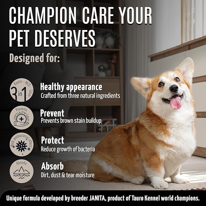 Clear Eyes Solution Set 6in1 Multi-Functional Pure Mist and Stainless Look Clay Mask - Tear Stain Remover, Eye Cleaner - Eye Care Ear Care Grooming Treatment for All Dogs and Cats Eyes