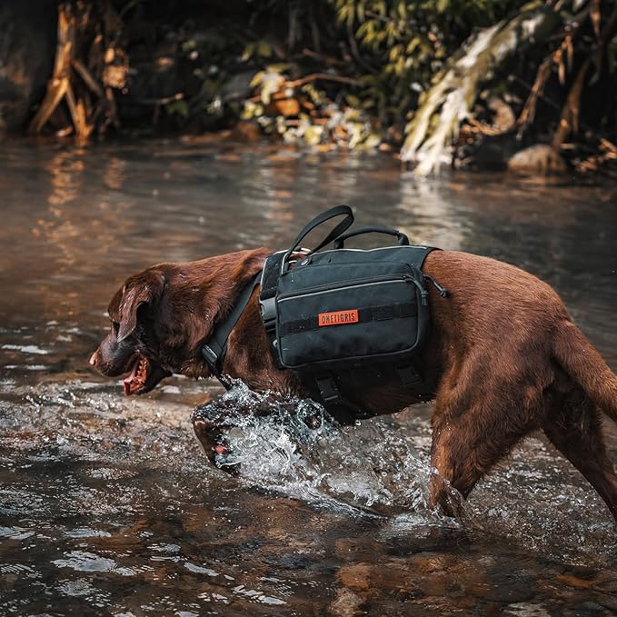 Onetigris Dyno Outdoor Dog Harness With Pockets, Front Range Pack, Backpack With Handles, Saddle Bag Hiking Vest, Tactical Service Canine EDC Pack Set