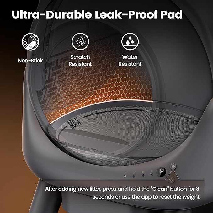 Automatic Cat Litter Box for Cats, Self Cleaning Litter Box, 65L Robot with APP Control, Safety Protection, 1 Roll Garbage Bags