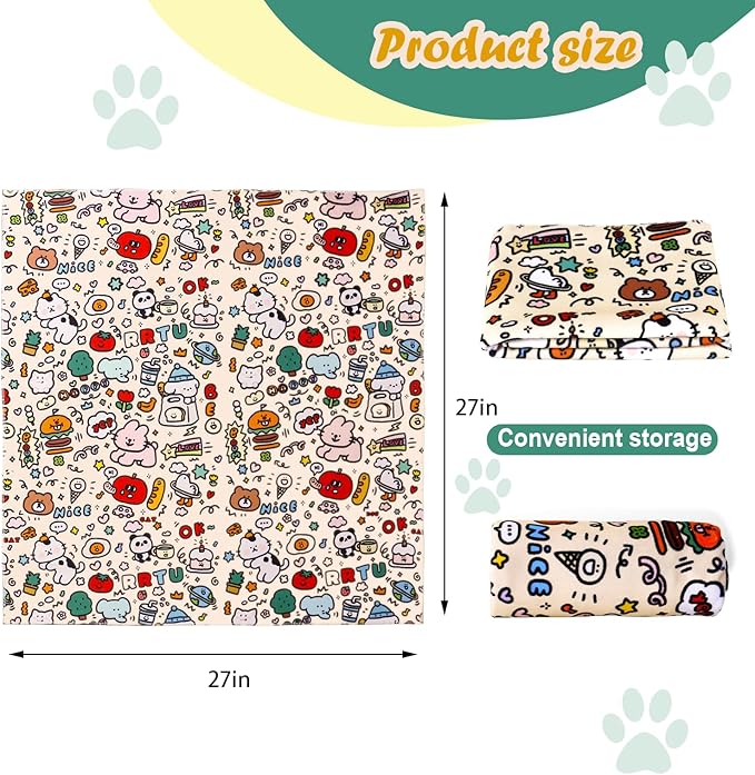 Cat Wrap for Cutting Nails and Grooming(27" x27"), Cat Restraint Wrap for Nail Clipping,Self-Adhesive Fabric Cat Swaddle Burrito Wrap for Nail Trimming (Graffiti Style)