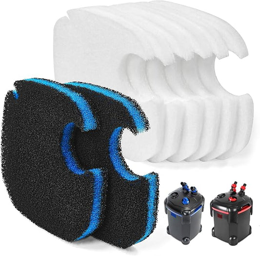 Canister Filter Pads Compatible with AMOSIJOY 172/225/265GPH Canister Filter Media Replacement for Pondforse 172/225/265GPH Aquarium Canister Filter for Aquariums Fish Tanks Turtle Tank 8 Pack