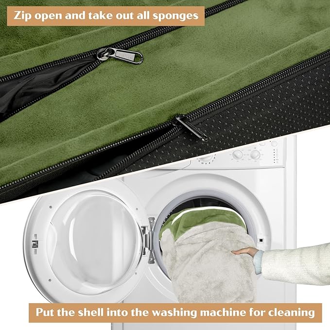 Comfort Expression Small Dog Beds Waterproof Orthopedic Foam Dog Sofa Beds for Small Dogs Comfy Pet Bed with Washable Removable Cover & Non-Slip Bottom(X-Small,Light Green)