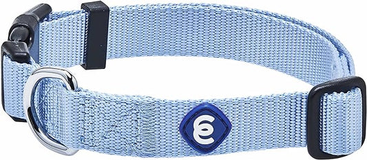 Blueberry Pet Essentials Dog Collar | Adjustable Girl Dog Collars for Medium Dogs | Chambray Blue Puppy Collar | Classic Nylon Dog Collars for Small Dogs | Pet Accessories