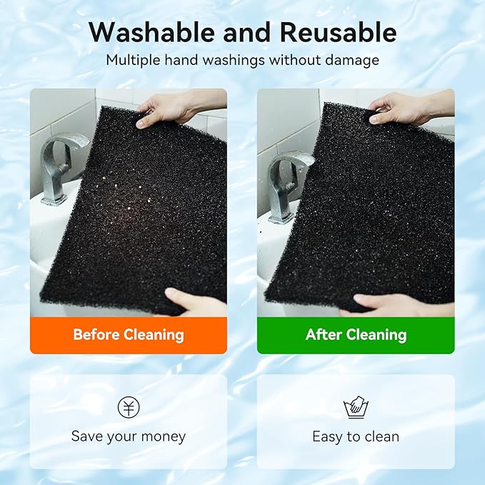 Aquarium Filter Sponge Pad, Filter Media Foam Sponges, Filter Accessories for Fish Tanks and Ponds (18.5"x18.5"x0.8", 50PPI, 1 Pack)