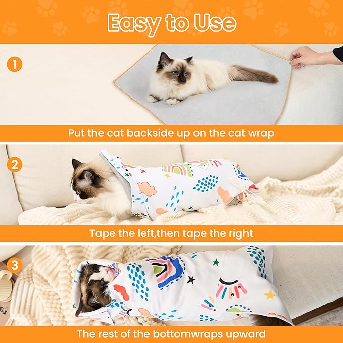 Cat Wrap for Cutting Nails,Cat Wrap for Grooming,Self-Adherent Soft Cat Blanket,Anti-Scratch Anti-Escape Multifunctional Cat Grooming Bag Pet Tool(27.6" X27.6",Within 23.57lbs)