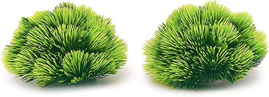 BEGONDIS 2Pcs Aquarium Decorations Fish Tank Artificial Green Water Plants Made of Soft Plastic