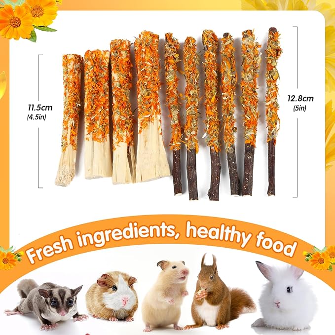 Apple Sticks for Rabbits, Natural Bunny Chew Toys Wood Treats Food for Small Animals,Hamsters, Chinchillas Squirrel Bunny Guinea Pigs Small Pet Apple Chew Sticks