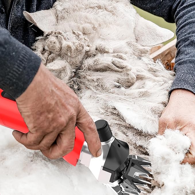 Cordless Electric Shears,Professional Sheep Shearing Clippers with 2 PCS Rechargeable Lithium Battery, 6 Speeds Heavy-Duty Farm Livestock Haircut Trimmer