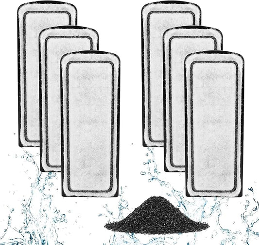 AQQA 6 Packs Aquarium Filter Cartridges with Activated Carbon - Remplacement Fish Tank Filters Cotton