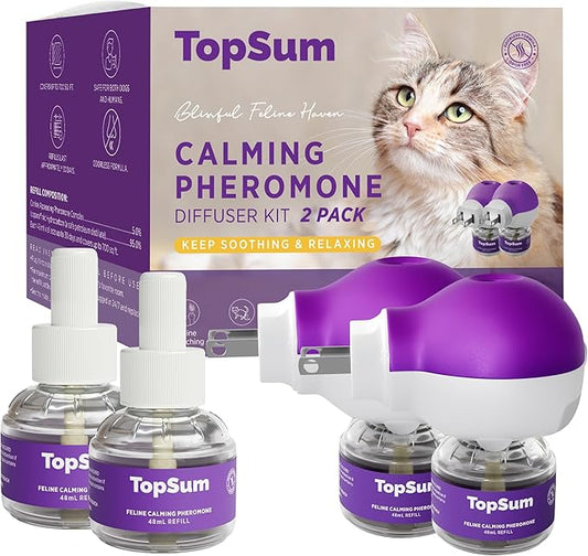 Cat Pheromones Calming Diffuser: Premium Pheromone Diffuser for Cats - Cat Pheromones Diffuser - Cat Calming Diffuser - Cat Calming Pheromone Diffuser, 2 Pack (Purple)