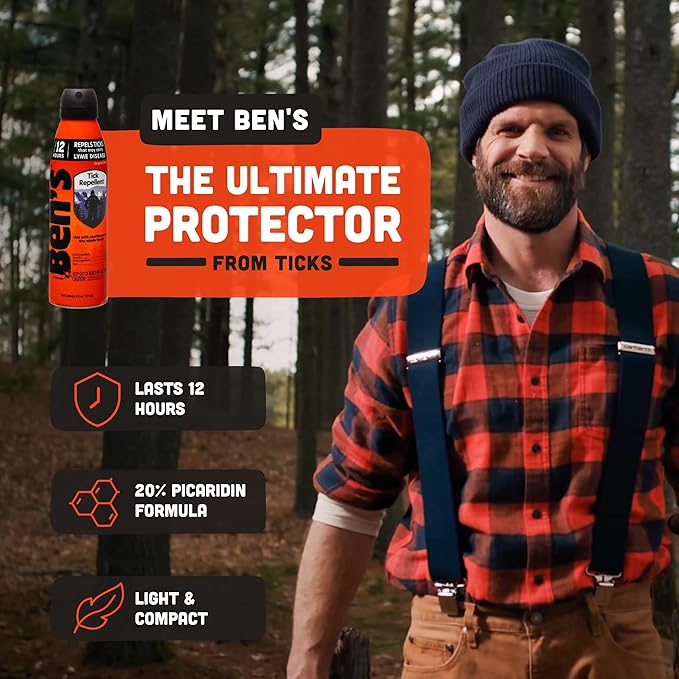 Ben's Tick Repellent - Tick, Mosquito & Insect Repellent Spray for Adults & Children - Bug Spray with 20% Picaridin - Offers 12 Hours of Protection - 6 fl oz (Pack of 3)