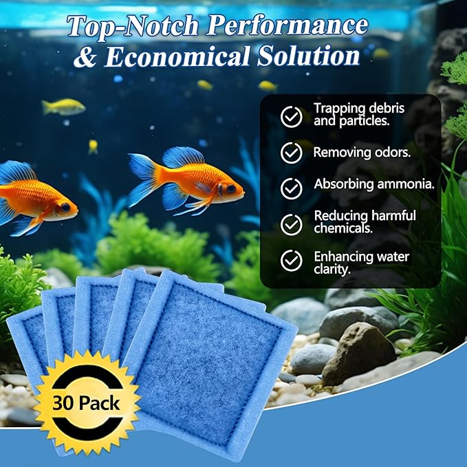 Aquarium Filter Cartridge for Fish Tank: 30-Pack for Rite-Size C & EZ-Change #3 Replacement Cartridge Compatible with Marineland Penguin PRO 275/375 & Original 200/350 & Aqua-Tech Filter 20-40/30-60