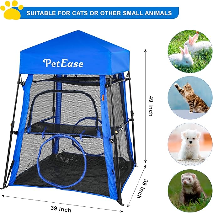 Cat Tower Tent,Outdoor Patio Cat Enclosures with Breathable Mesh,Indoor Playpen Portable Exercise Tent