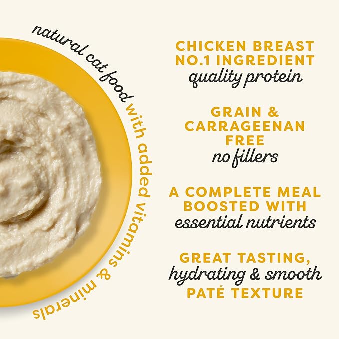 Applaws Vitality Wet Cat Food Paté, Natural Canned Cat Food, Wet Food for Cats with Added Vitamins and Minerals, Grain Free, Carrageenan Free, Chicken Breast Recipe (24 Count, 2.47 oz Cans)