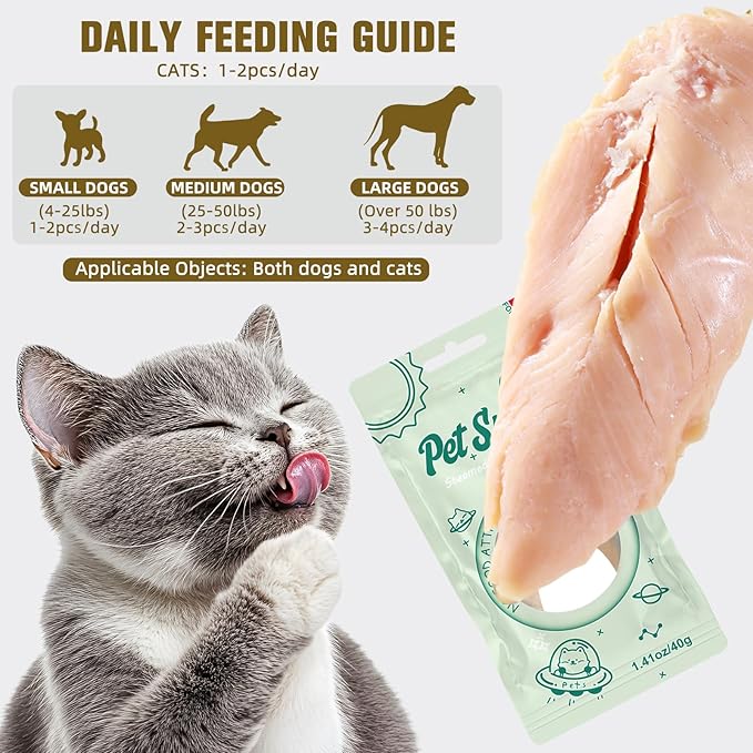 Cat Food Topper for Picky Eaters & Healthy Soft Cat Treat (Chicken), Wet Food with Gravy, High Protein & Limited Ingredient 6 Pack