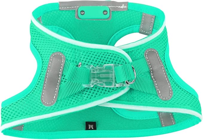Light Up Dog Harness,Rechargeable LED Dog Harness for Small Medium Large Dogs,Reflective Lighted Safety Vest for Night Walking & Camping,Lightweight & Adjustable,Light Green,L