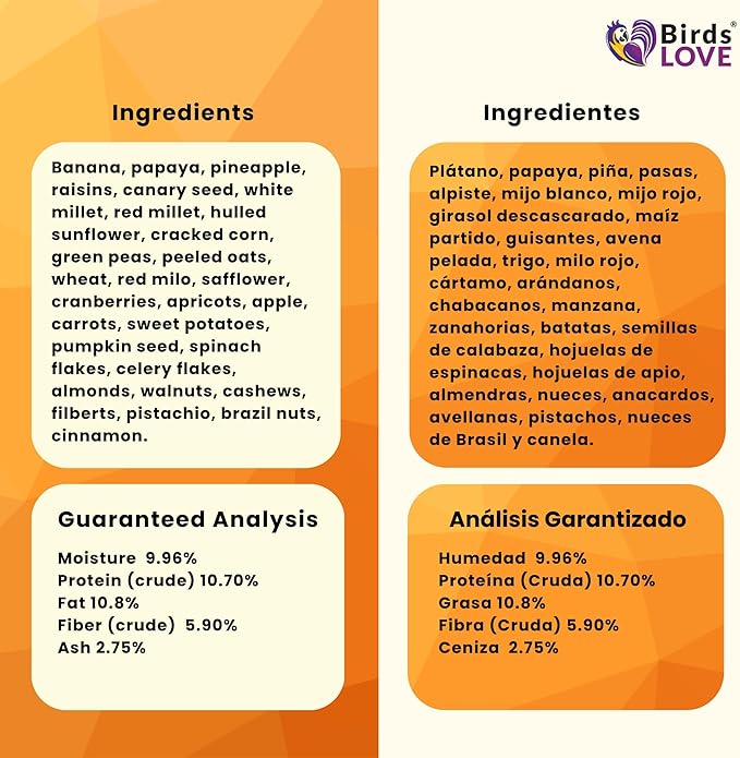 Birds LOVE All Natural Garden Blend Bird Food for Medium Birds - Cockatiels, Green Cheek Conures, Ringneck Parakeets and Small Quakers 2lb