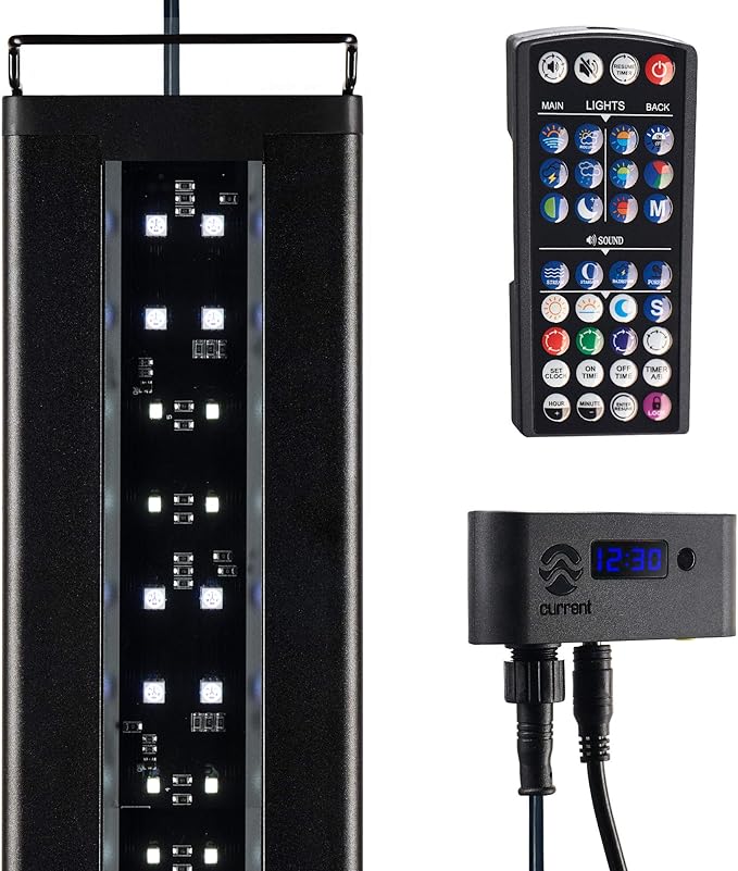 Current USA 36-48" Inch Satellite Freshwater LED Plus Full Spectrum RGB+W Light for Aquariums | Wireless 24 Hour Remote Control Fish Tank Lighting (4507)