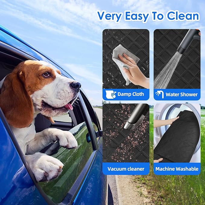 Back Seat Extender for Dogs with Hard Bottom/Large Space, Waterproof Dog Car Seat Cover Holds 400lbs, Sturdy Nonslip Pet Backseat Hammock for Cars/SUV