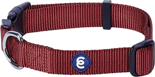 Blueberry Pet Essentials Small Dog Collar | Fired Brick Nylon Dog Collar with Quick Release | Girl & Female Dog Collars for Fall