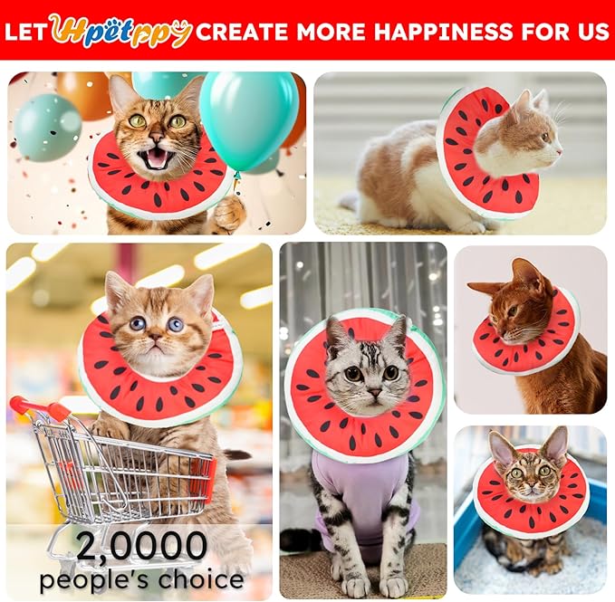 Cat Cone Collar Soft, Waterproof Cat Recovery Collar for Wound Healing Cute Donut Adjustable Kittens Cones to Stop Licking Comfortable Neck Elizabethan Collars for Cats Kittens After Surgery