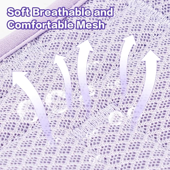 Wisedog Mesh Breathable Dog Harness: No Pull Harness with 3 Fast-Release Buckles Adjustable for Walking & Training for Small Medium Large Dogs (Lilac, L: Neck=20"-25"/Chest=17"-33")