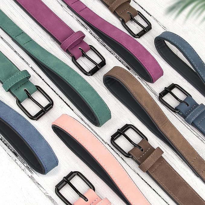 Didog Soft Padded Leather Dog Collar and Leash Set, Adjustable and Breathable Pet Collars with 4FT PU Leather Dog Leash for Small Medium Large Dogs, Green, XL