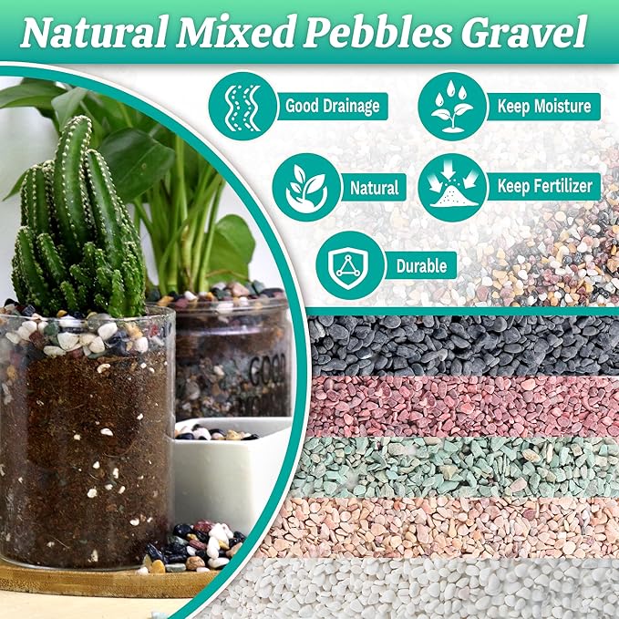 AVALUTION Aquarium Gravel for Plants -7lb Fish Tank Gravel for Succulent Cactus & Bonsai, 1/4Inch Decorative River Rocks Pebbles for Gardening, Flower Pots, Landscaping, Terrarium