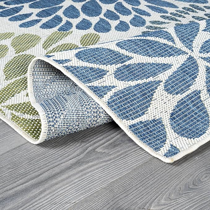 Beverly Rug Outdoor Rug 9x12 Modern Exotic Tropical Leaf Area Rugs for Indoor and Outdoor Patio Deck Porch Garden Water Resistant Washable Outside Carpet (9 x 12 Olive)