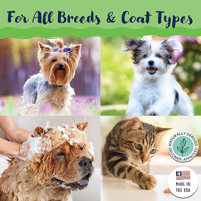 Bobbi Panter Dog Shampoo and Conditioner - Made in USA - All Natural 2-in-1 Formula for Nourish, Detangle & Reduce Shedding - Concentrated 10:1 for Professional Groomers - Pear Scent, 13 Oz