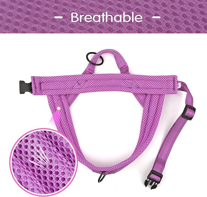 Didog No Pull Dog Harness with Soft Mesh Padded,Reflective & Quick Fit Light Weight Dog Strap Vest Harness,Easy for Walking Training (XS:Chest 15-18", Purple)